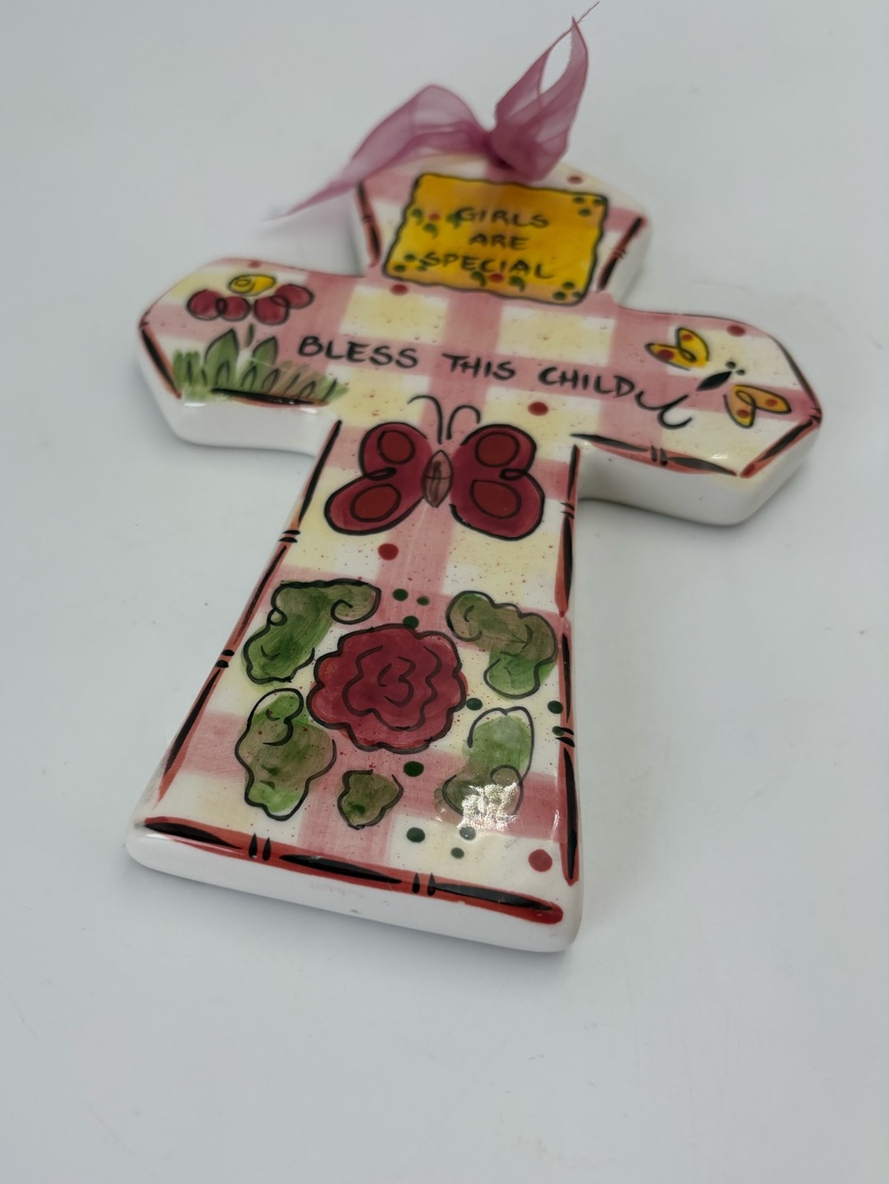 Sweet “Girls Are Special”  Sentiment Cross with “Bless This Child” - Picture 3 of 8